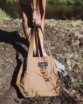 Remote Projects Everyday Tote made of durable waxed canvas with waterproof lining and dual carry system