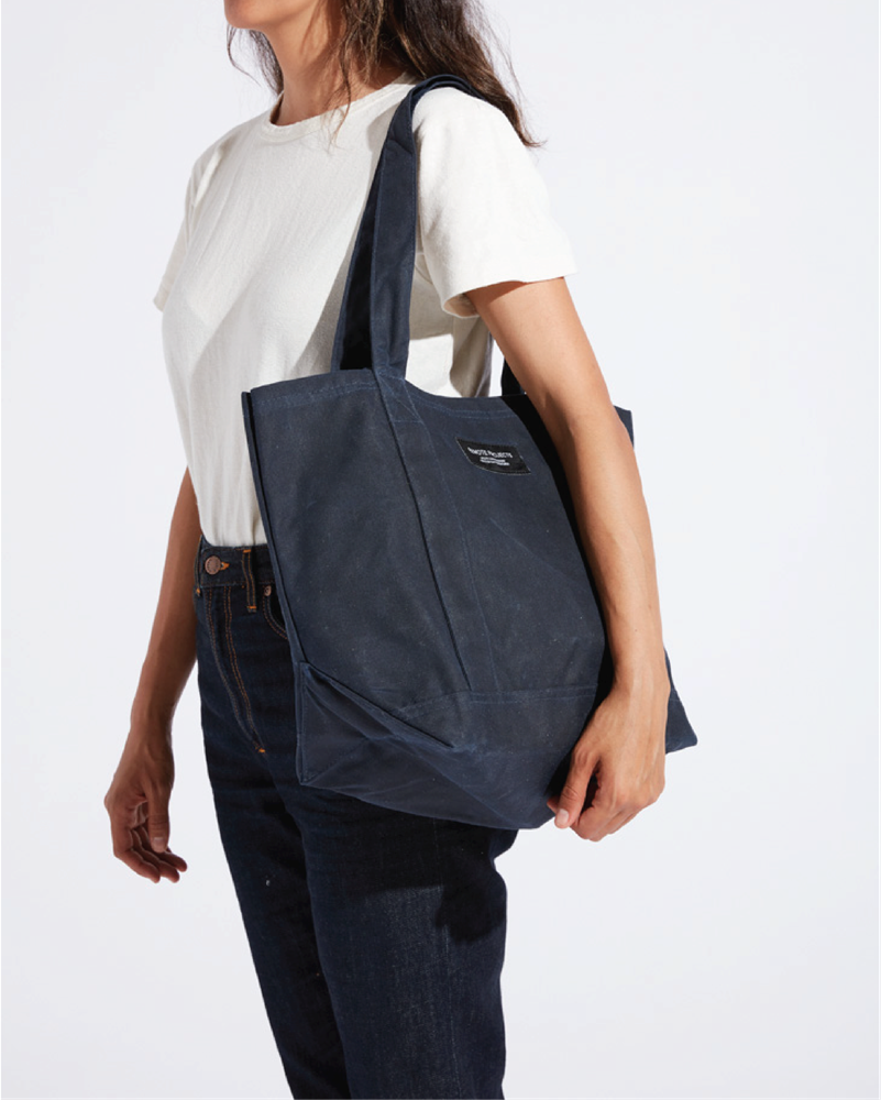 Remote Projects Navy Waxed Canvas Everyday Tote