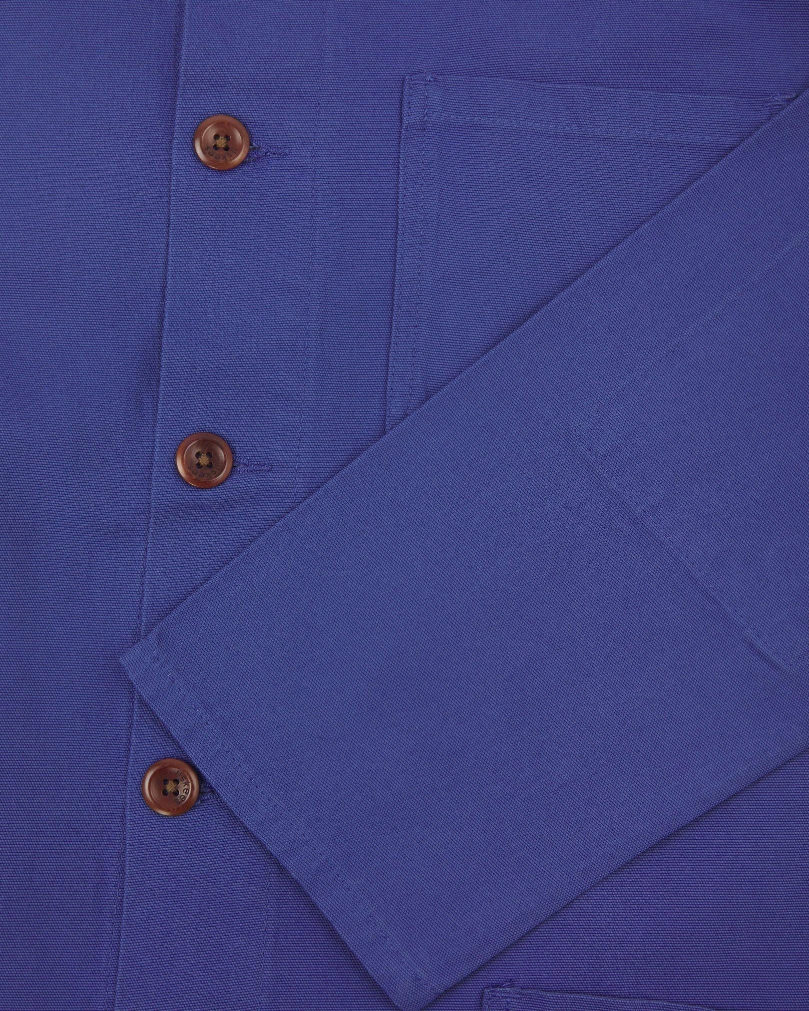 Uskees 3001 Button Overshirt in Ultra Blue