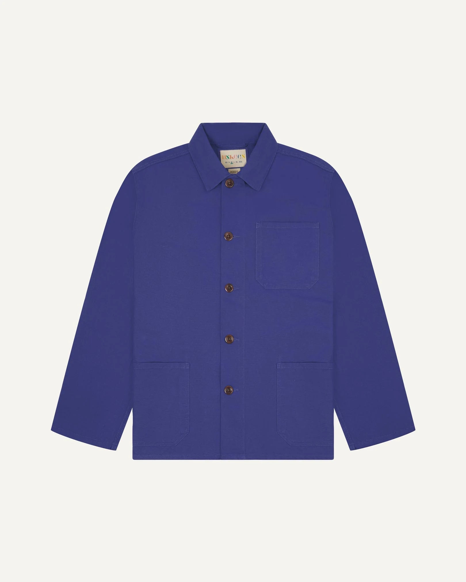 Uskees 3001 Button Overshirt in Ultra Blue