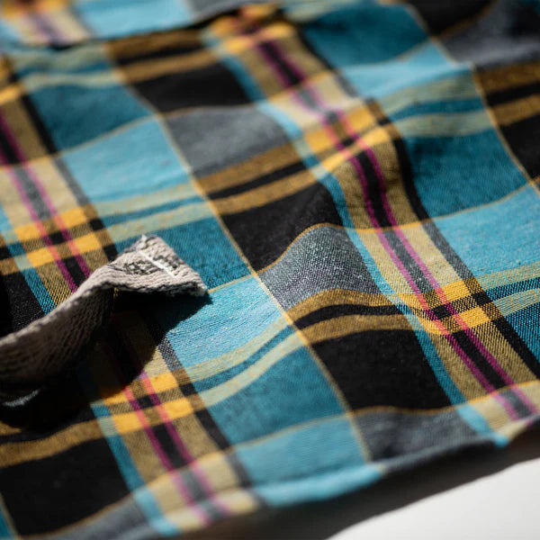 Puebco Recycled Cotton Check Apron / Blue