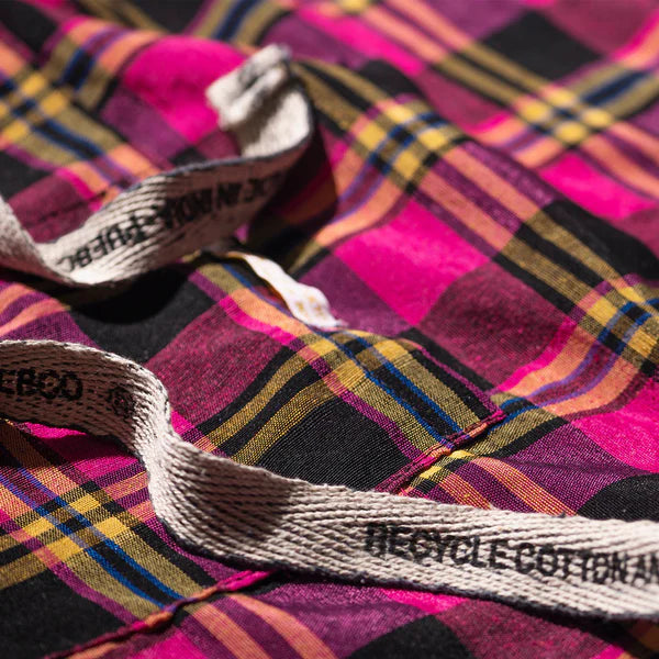 Puebco Recycled Cotton Check Apron / Pink