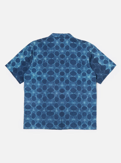 Universal Works Road Shirt in Indigo Needle Tye N Dye