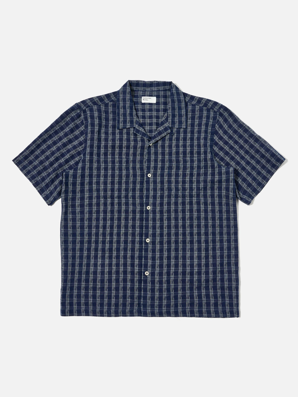 Universal Works Sal Road Shirt in Indigo Indigo Cotton Check