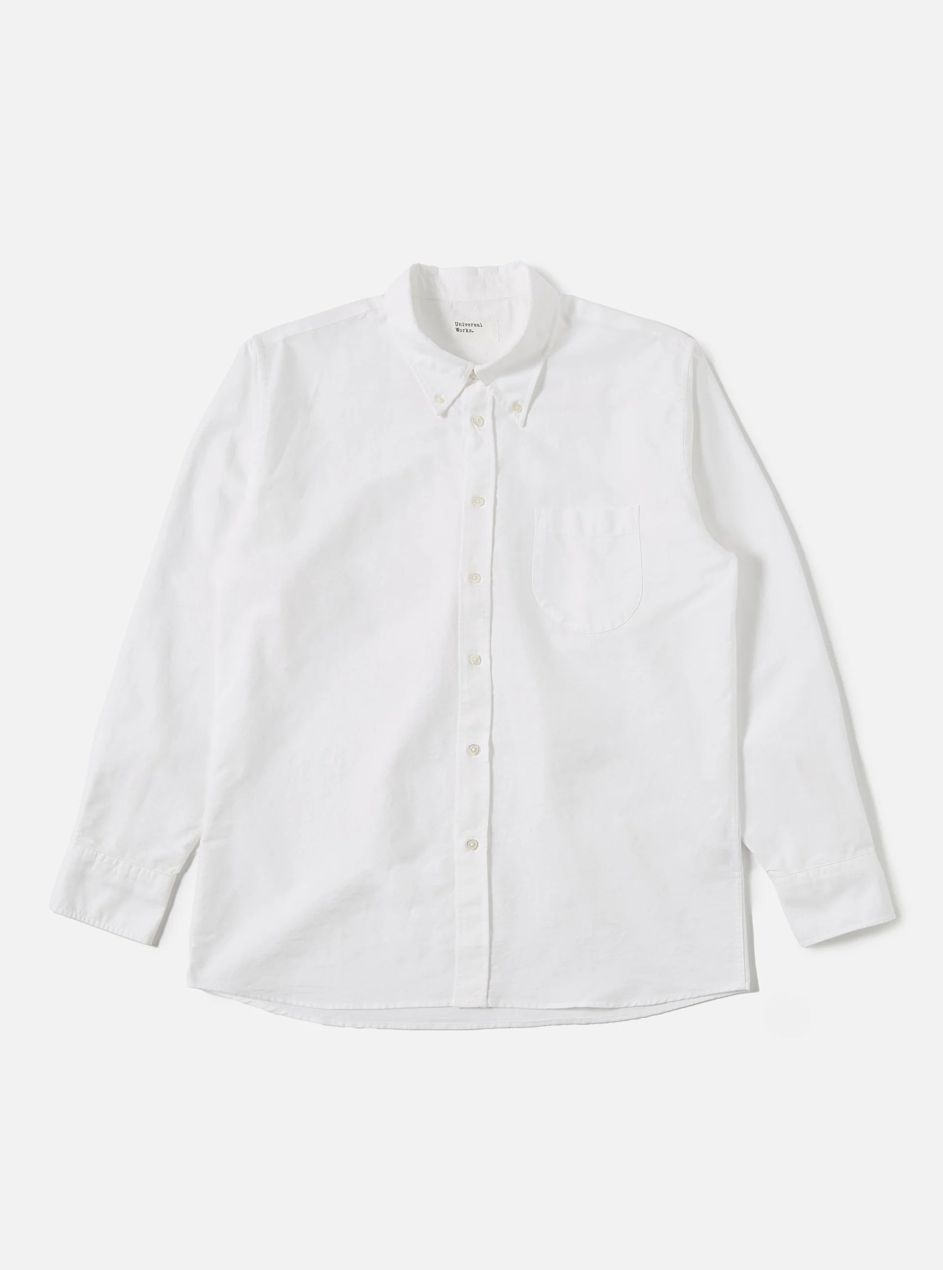Universal Works Daybrook Shirt in White Oxford Shirting