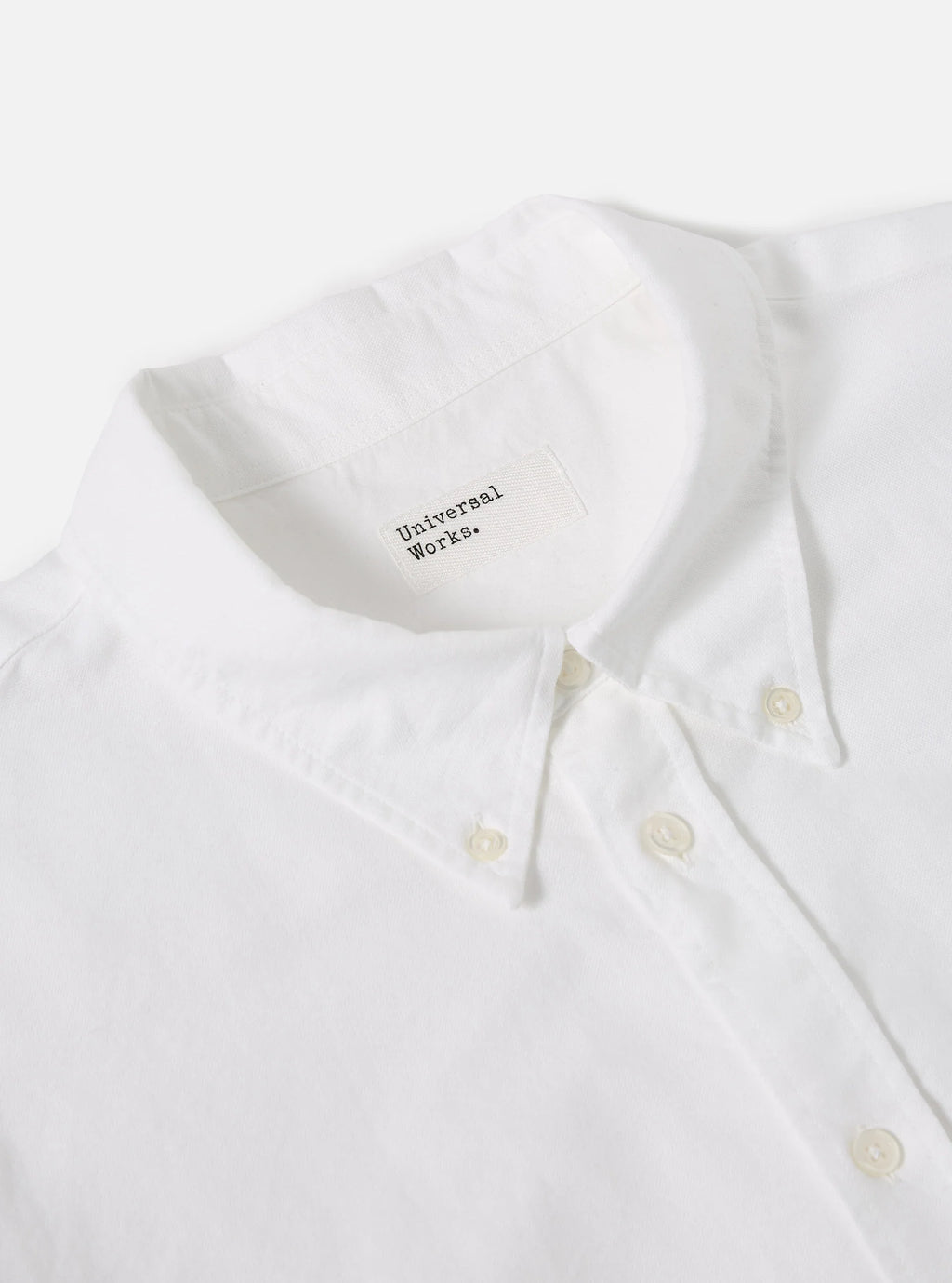 Universal Works Daybrook Shirt in White Oxford Shirting