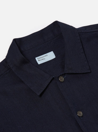 Universal Works L/S Utility Shirt in Indigo Herringbone Denim