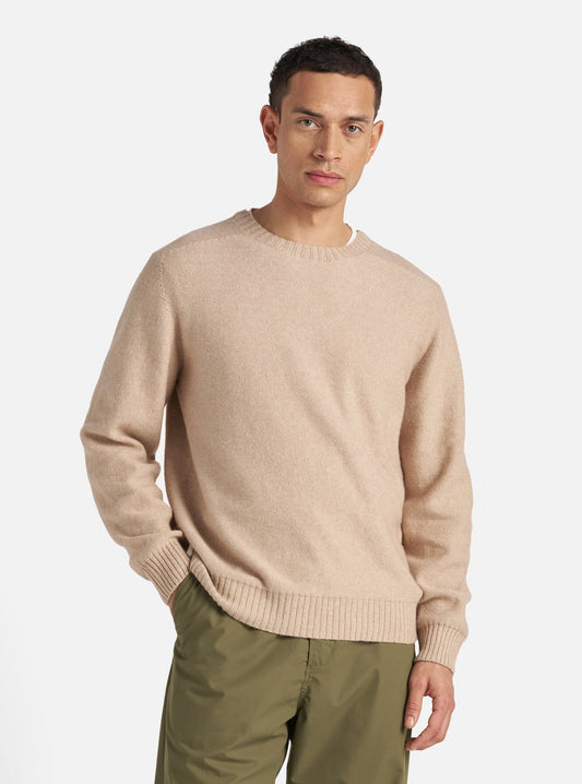 Universal Works Seamless Crew in Sand Coast Knit