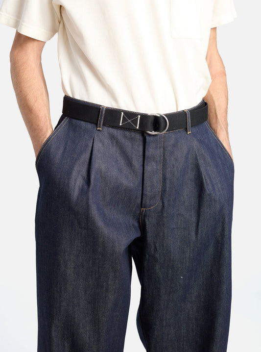 Universal Works O Ring Belt in Black Canvas