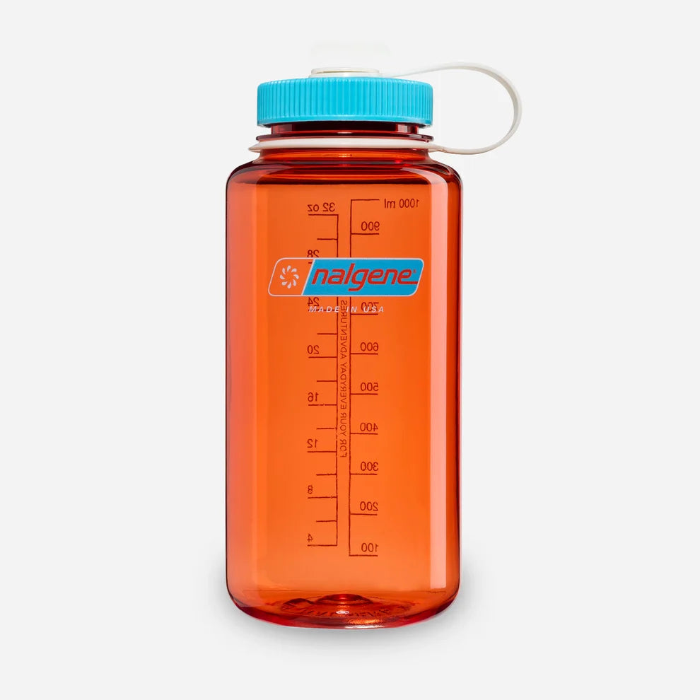 Nalgene 1L Flame with Blue Atoll Sustain Wide Mouth Bottle