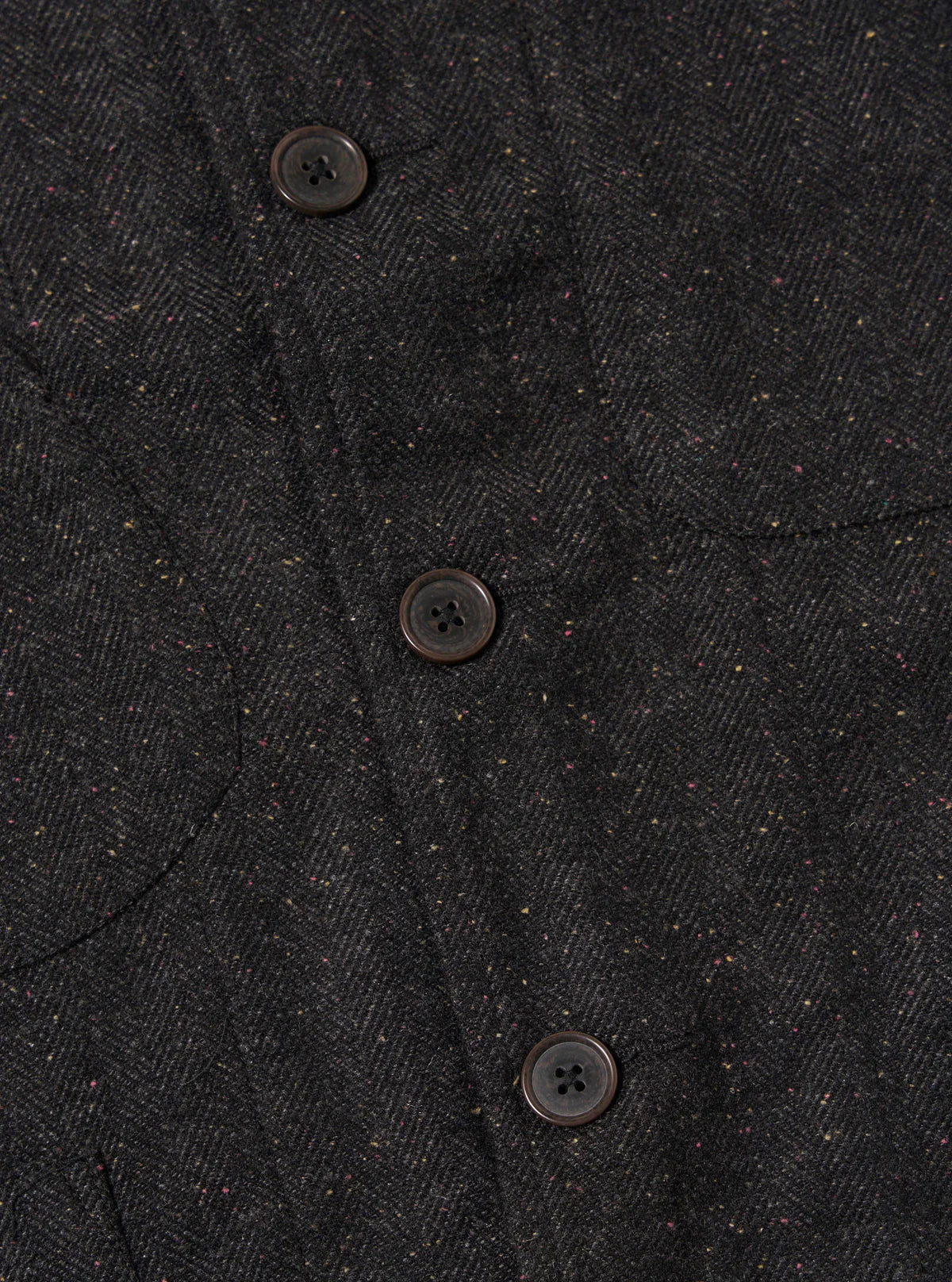Universal Works Salt n Pepper Tweed Station Jacket in Black