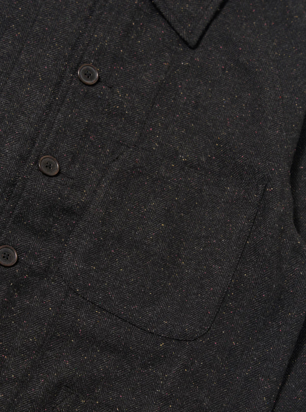 Universal Works Salt n Pepper Tweed Station Jacket in Black