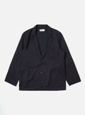 Universal Works Travel Suiting Two Button Jacket in Navy