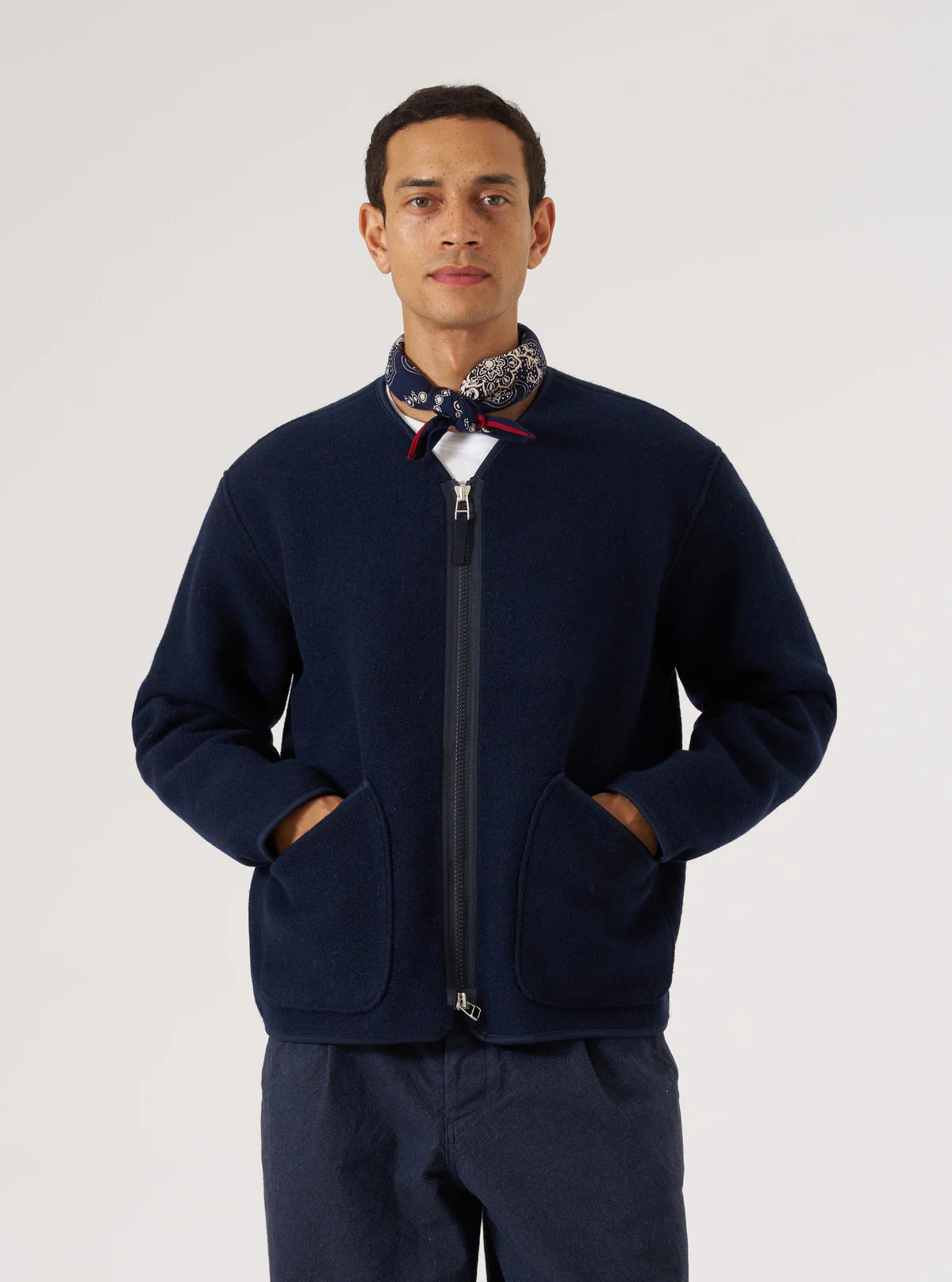 Universal Works Single Jersey Neckerchief in Navy