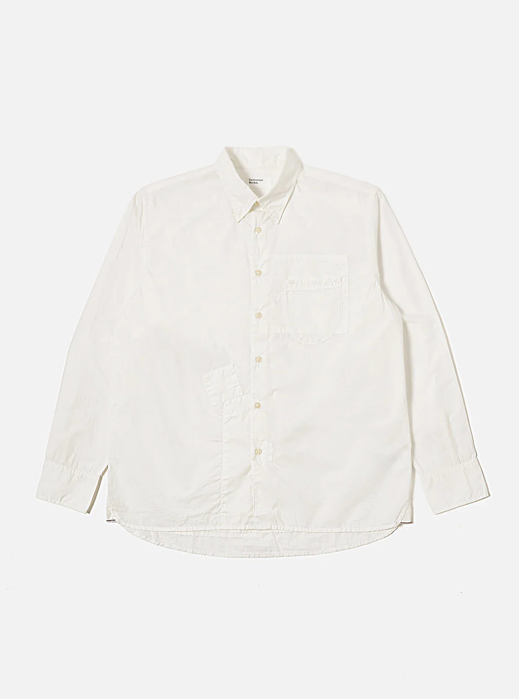 Universal Works Poplin Patched Lazy Day Shirt in White