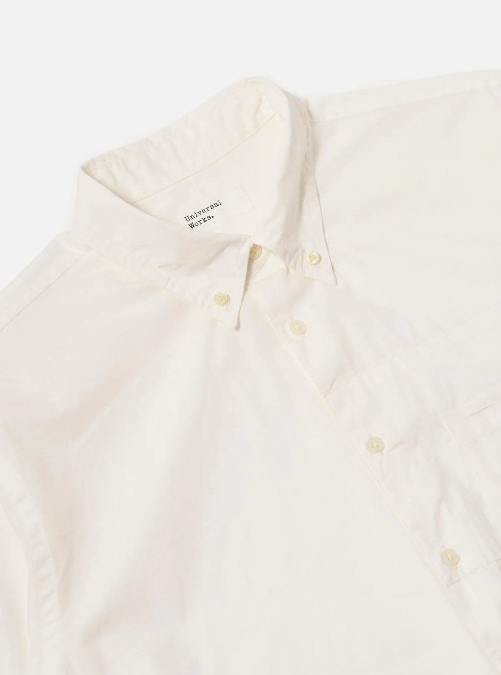 Universal Works Poplin Patched Lazy Day Shirt in White