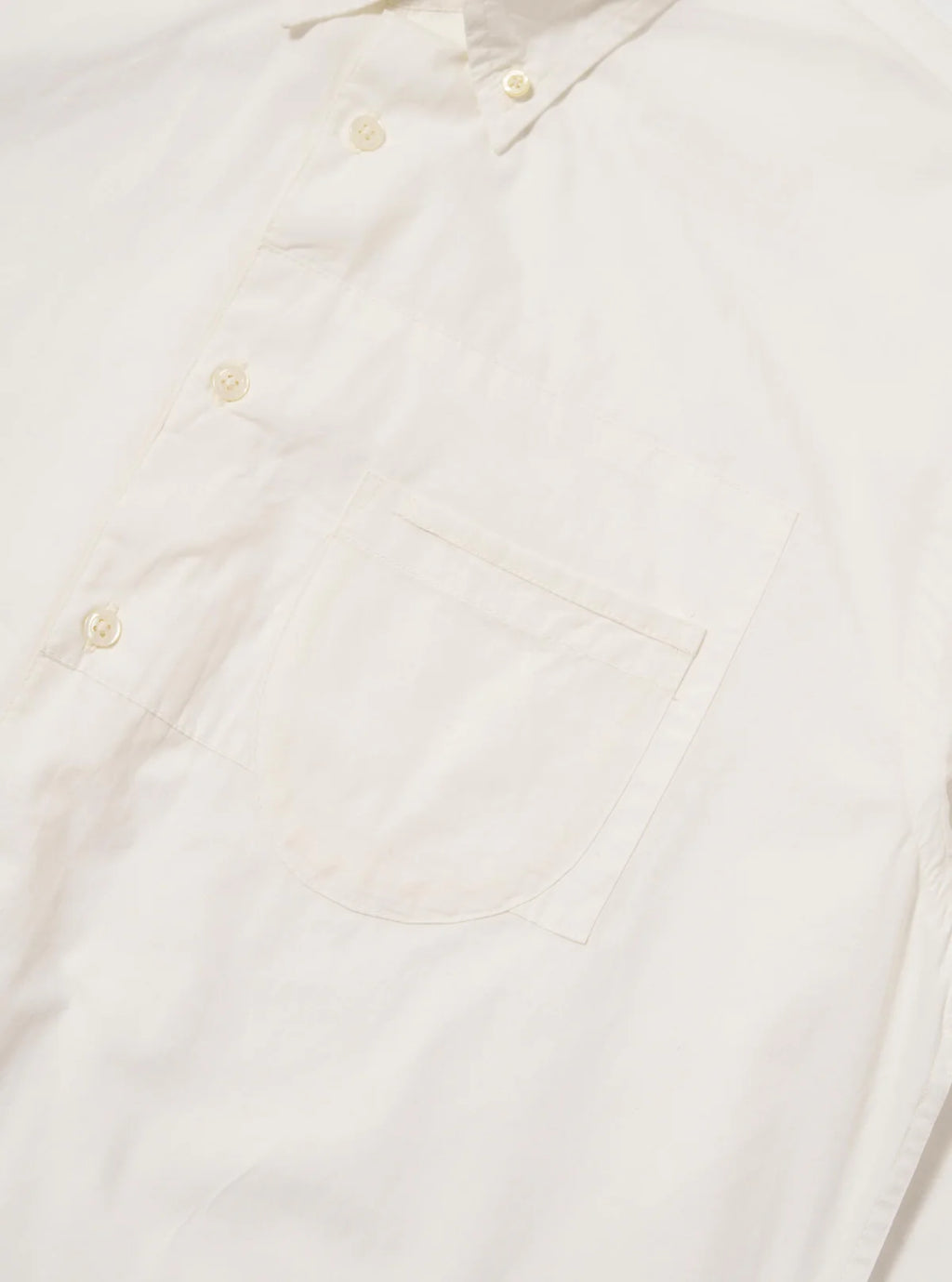 Universal Works Poplin Patched Lazy Day Shirt in White