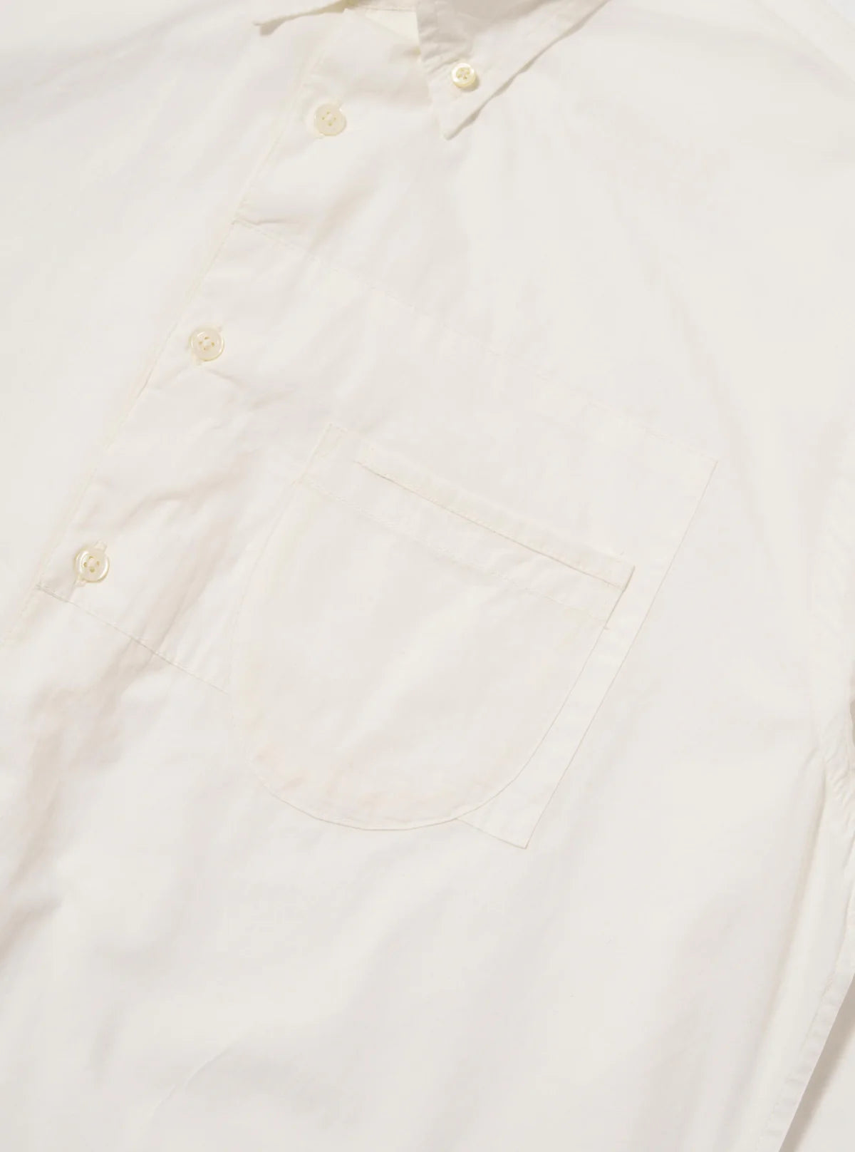 Universal Works Poplin Patched Lazy Day Shirt in White