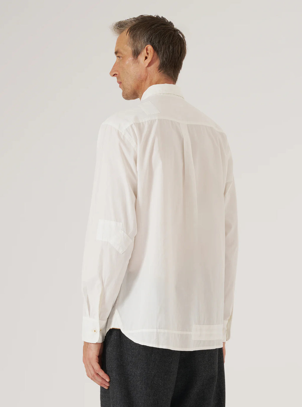 Universal Works Poplin Patched Lazy Day Shirt in White