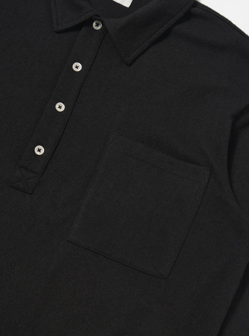 Universal Works Wool Mix Pullover Shirt in Black