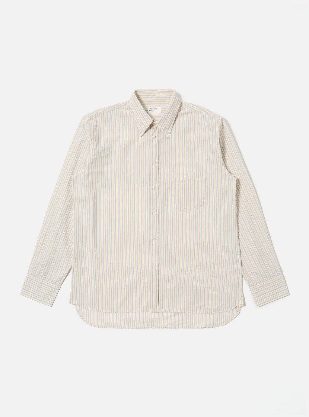 Universal Works Pop Stripe One Lazy Day Shirt in Ecru