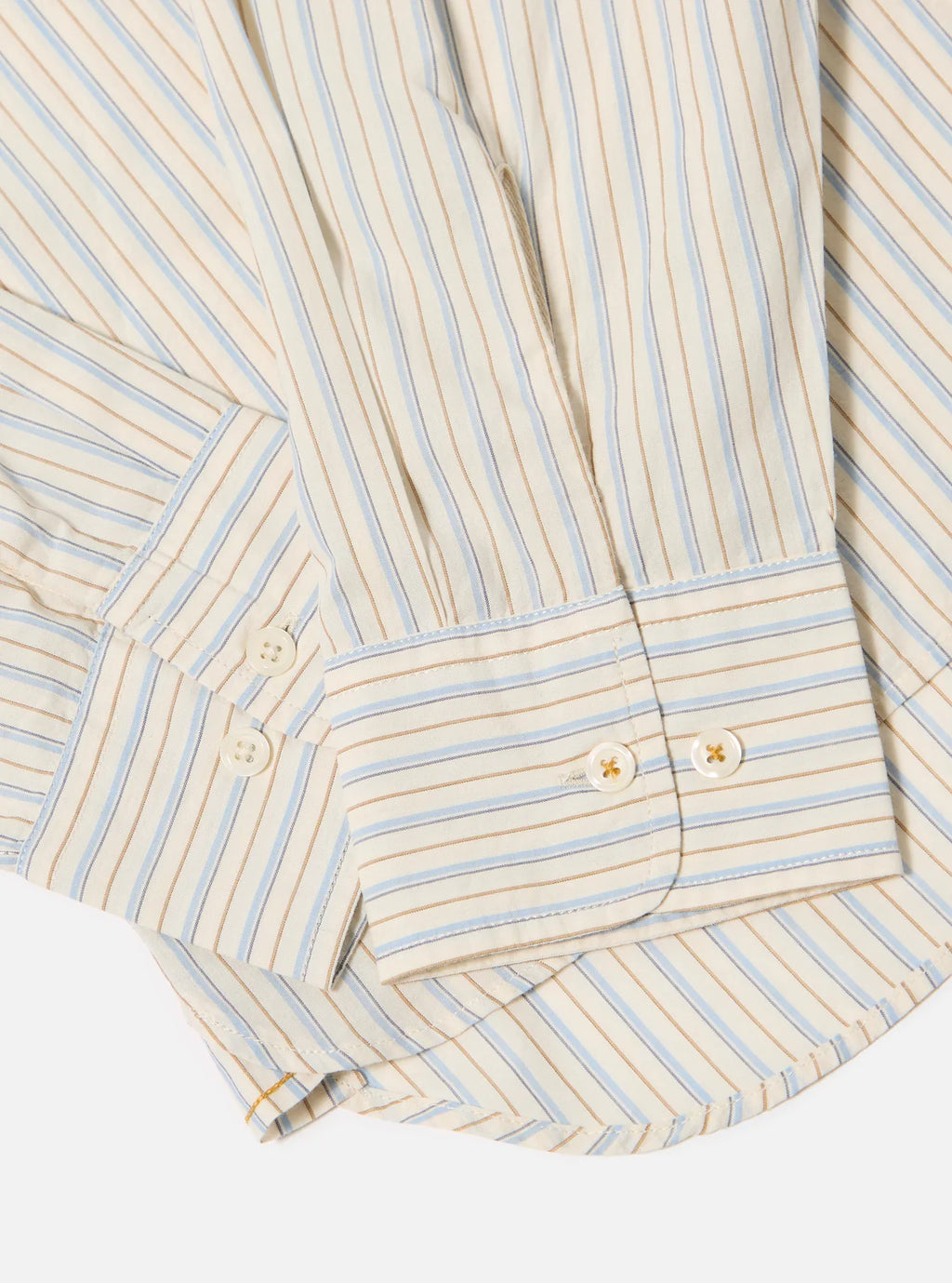 Universal Works Pop Stripe One Lazy Day Shirt in Ecru