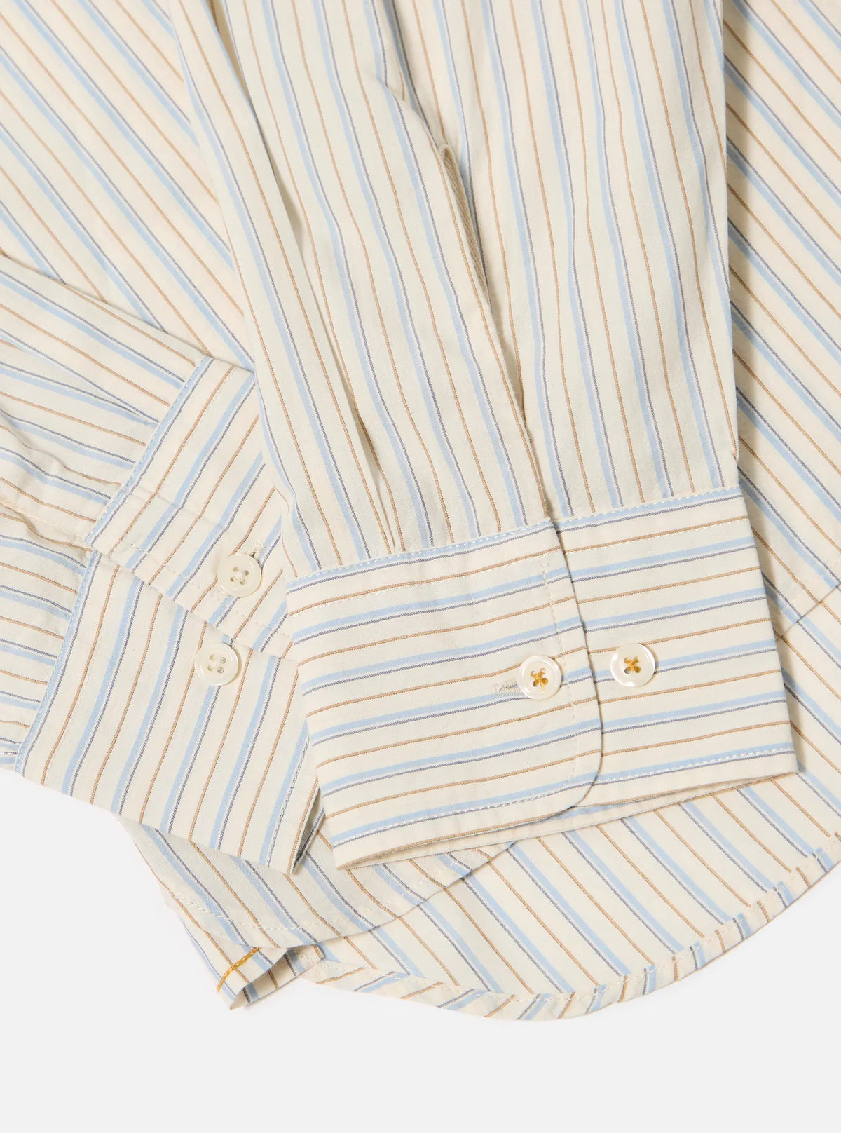 Universal Works Pop Stripe One Lazy Day Shirt in Ecru