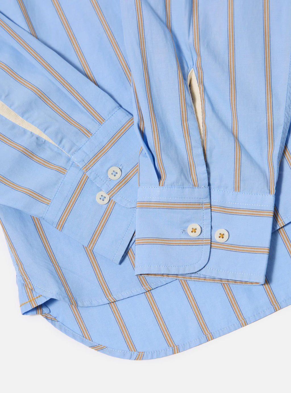 Universal Works Pop Stripe One Lazy Day Shirt in Blue