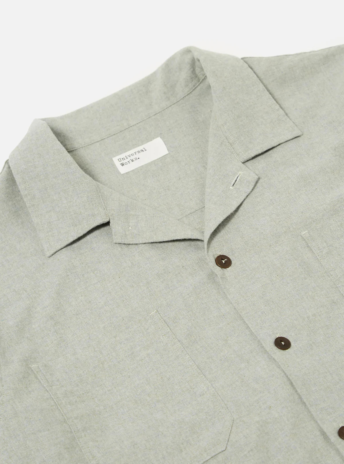 Universal Works Brushed Flannel Work Shirt in Grey