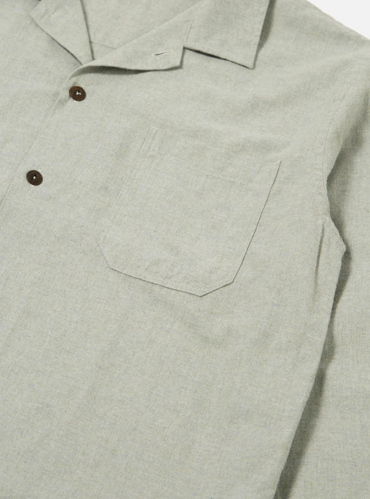 Universal Works Brushed Flannel Work Shirt in Grey