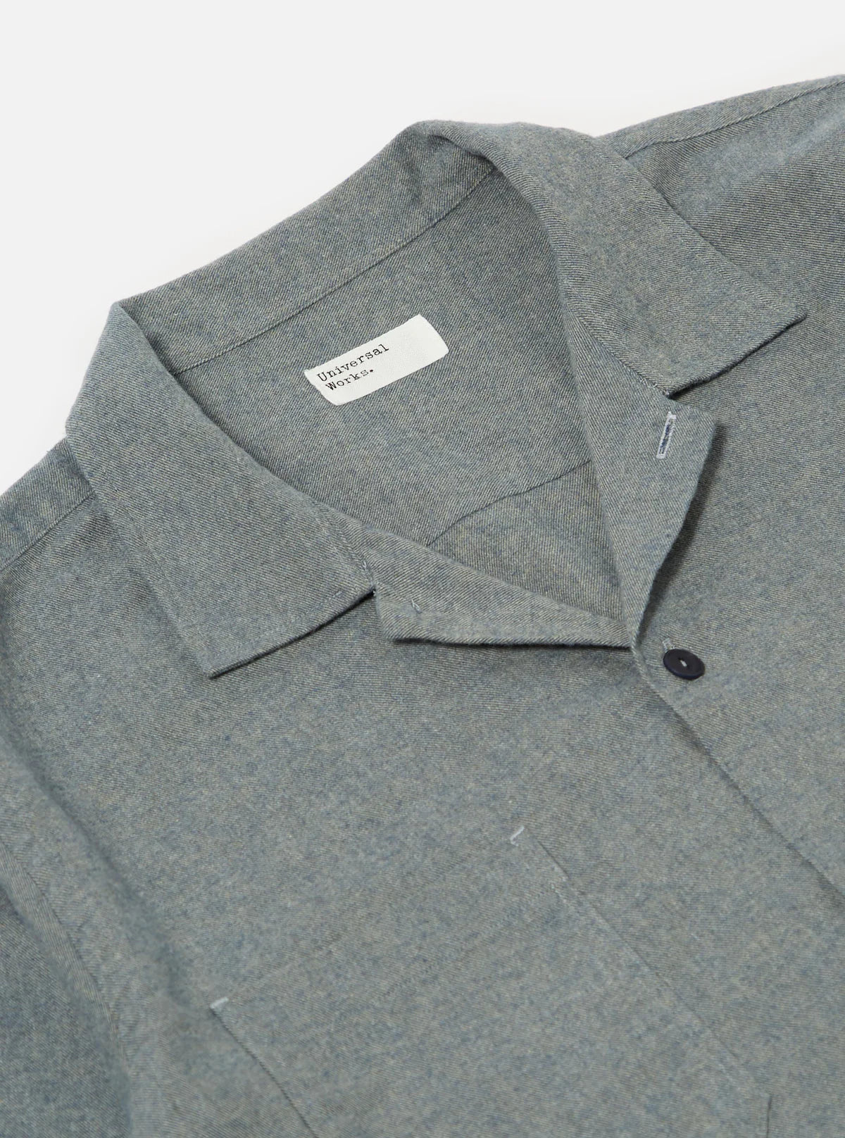 Universal Works Brushed Flannel Work Shirt in Navy
