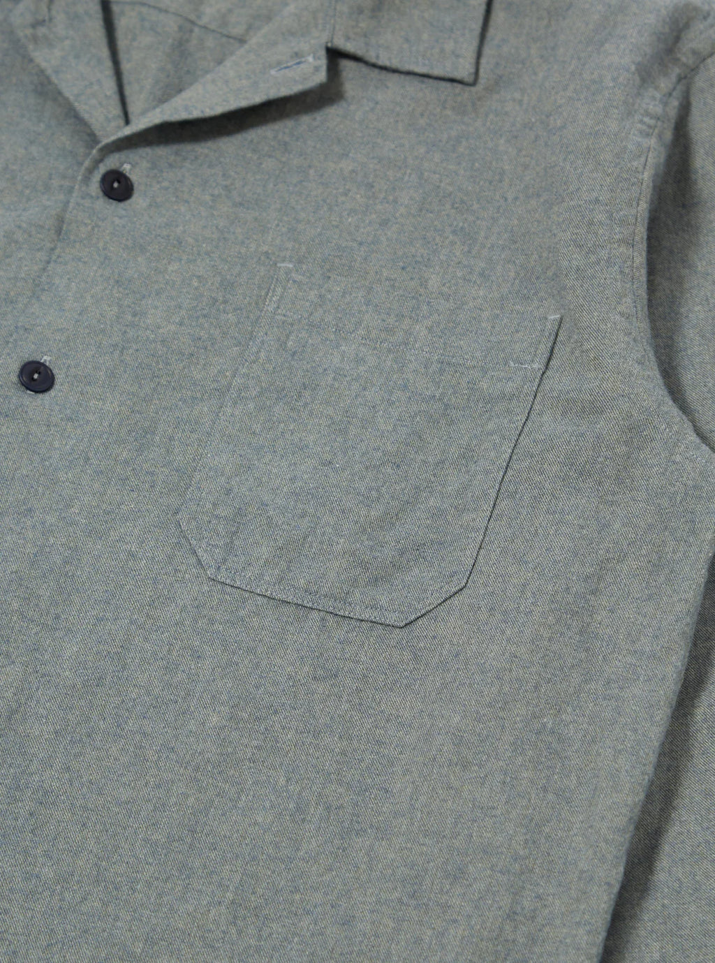 Universal Works Brushed Flannel Work Shirt in Navy