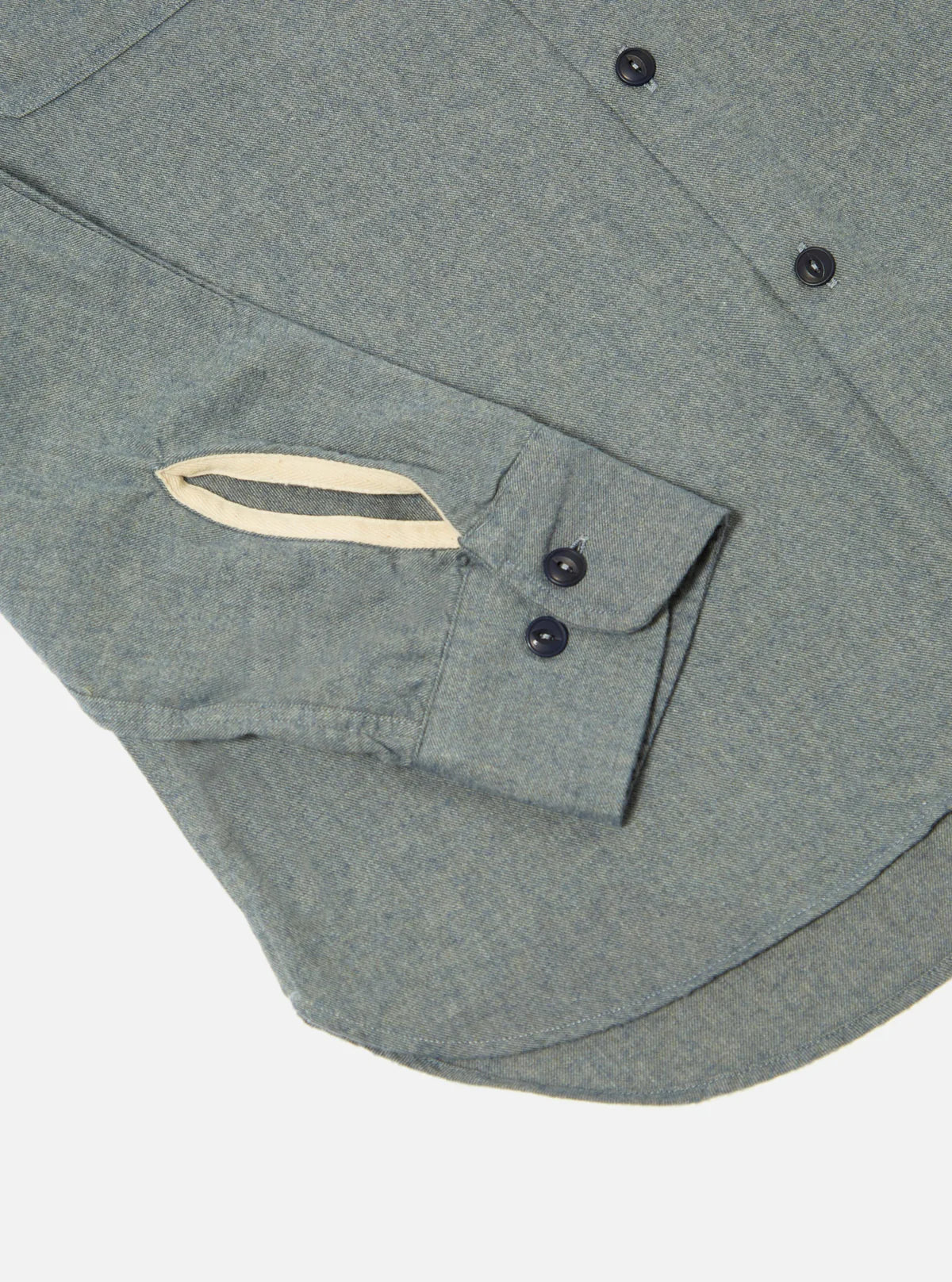 Universal Works Brushed Flannel Work Shirt in Navy