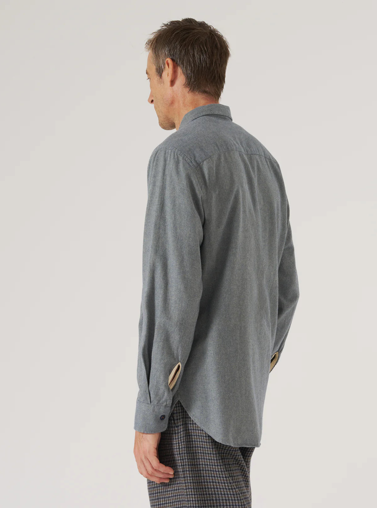 Universal Works Brushed Flannel Work Shirt in Navy
