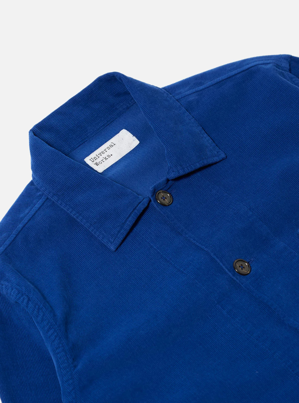 Universal Works Fine Cord Bakers Overshirt in Blue