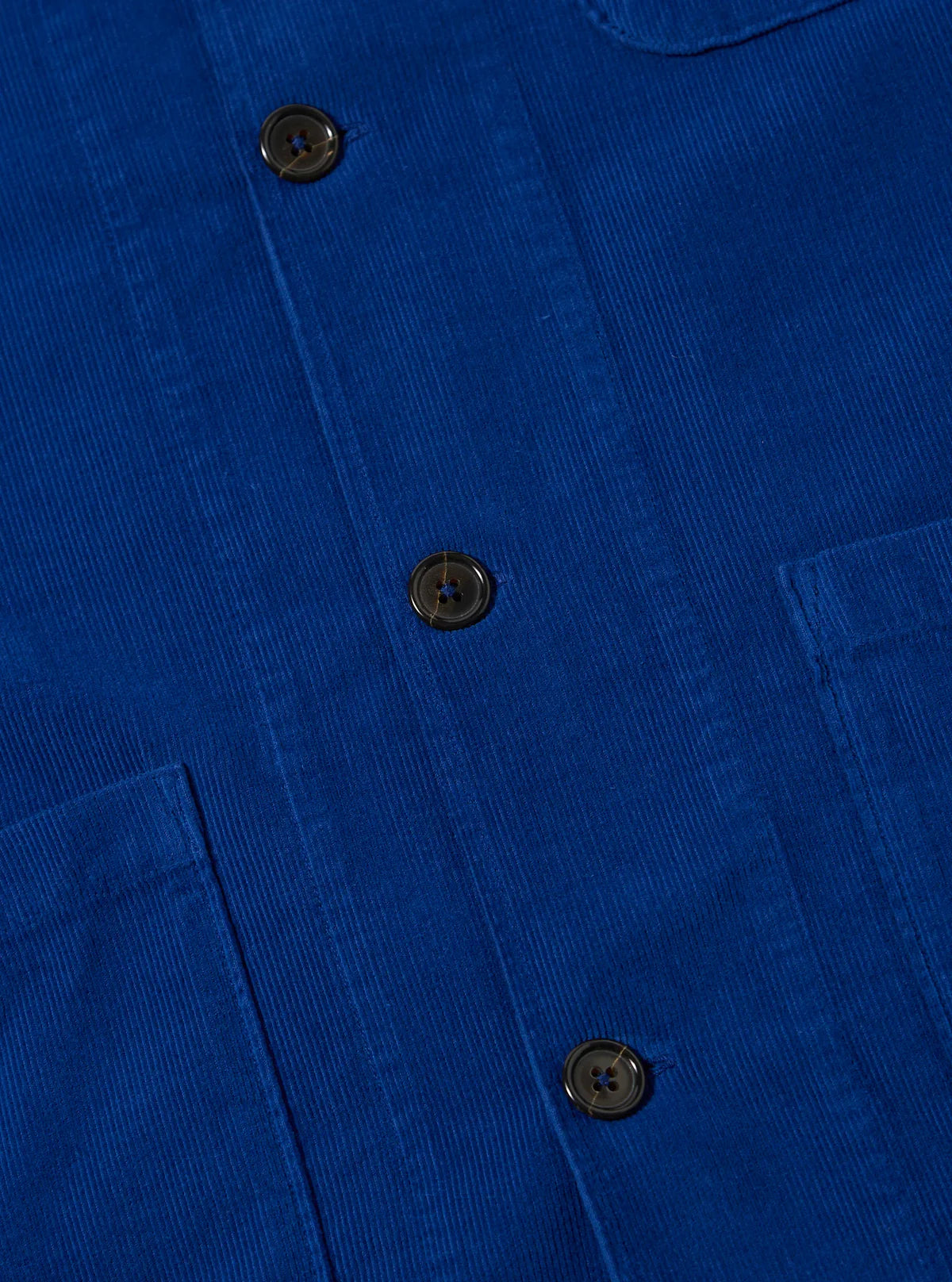 Universal Works Fine Cord Bakers Overshirt in Blue