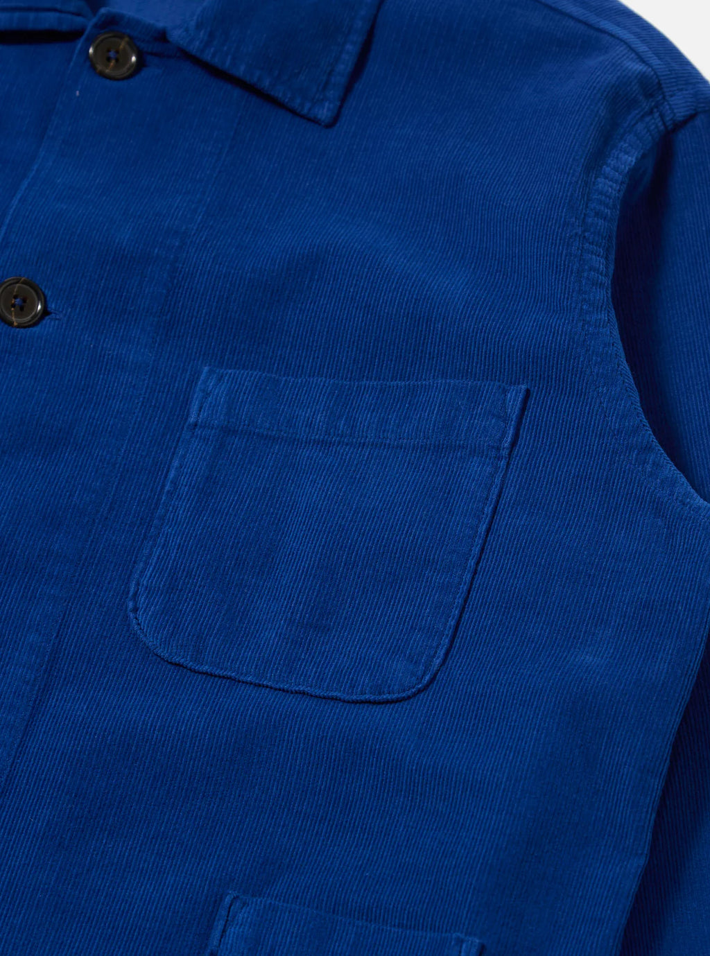 Universal Works Fine Cord Bakers Overshirt in Blue