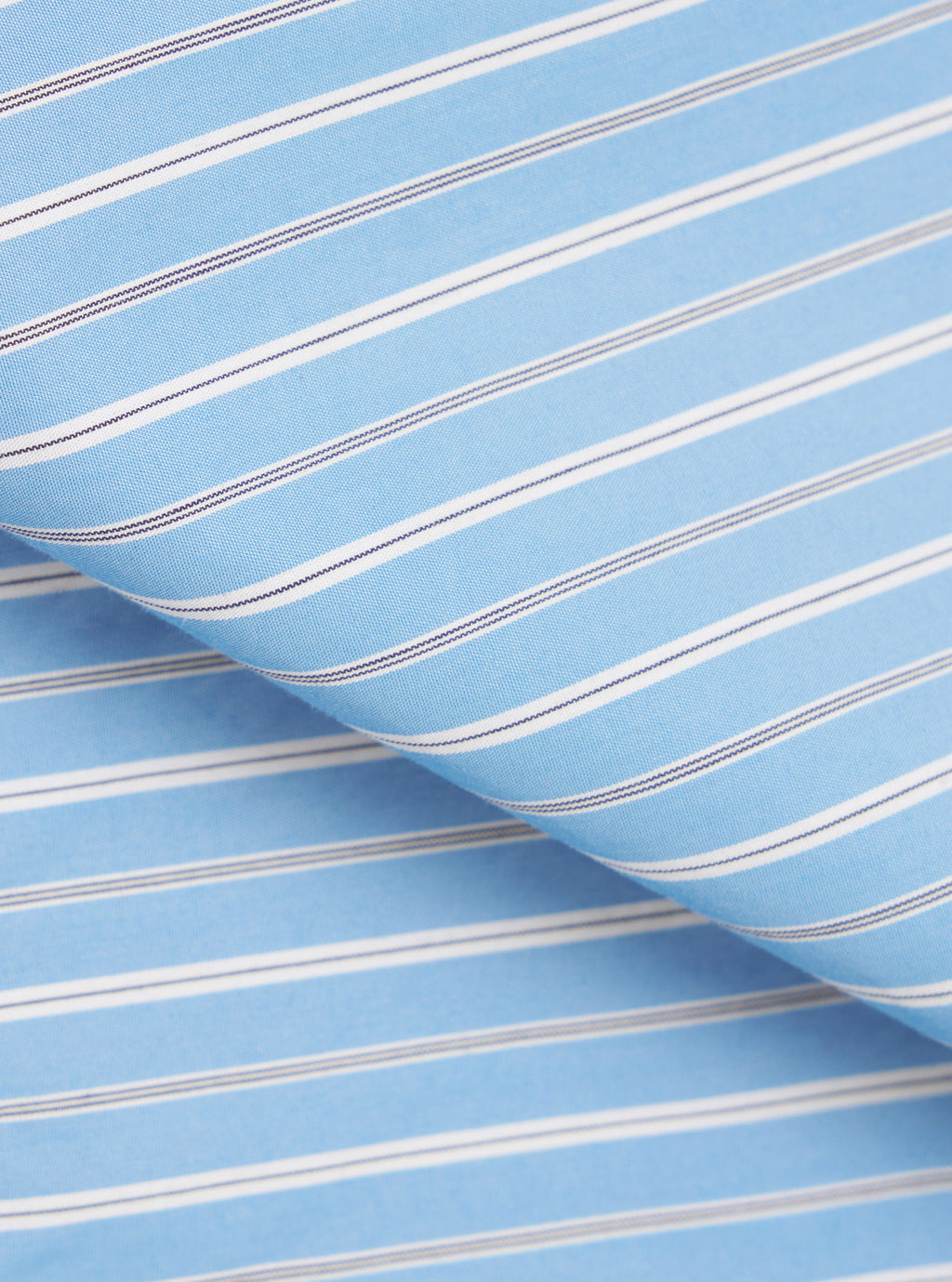 Universal Works Lucky Shirt in Blue Stripe Refab Compact Cotton