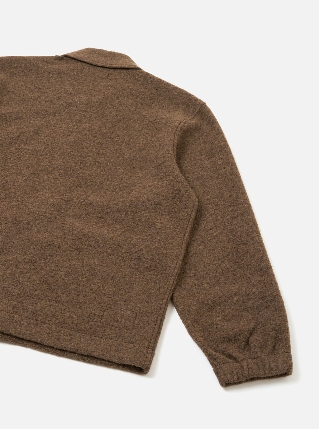 Universal Works Rams Jacket in Brown Marl Wool Fleece