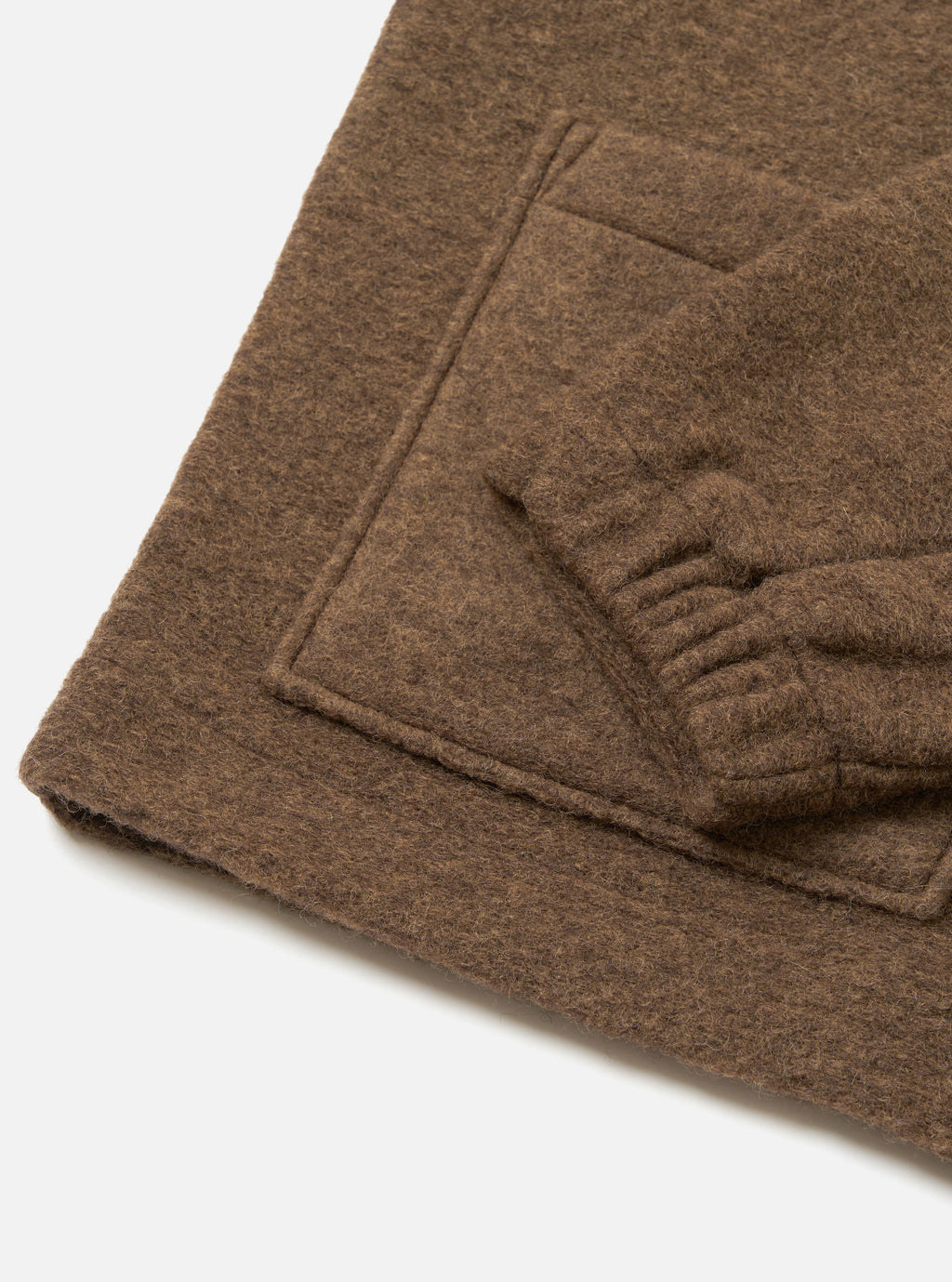 Universal Works Rams Jacket in Brown Marl Wool Fleece