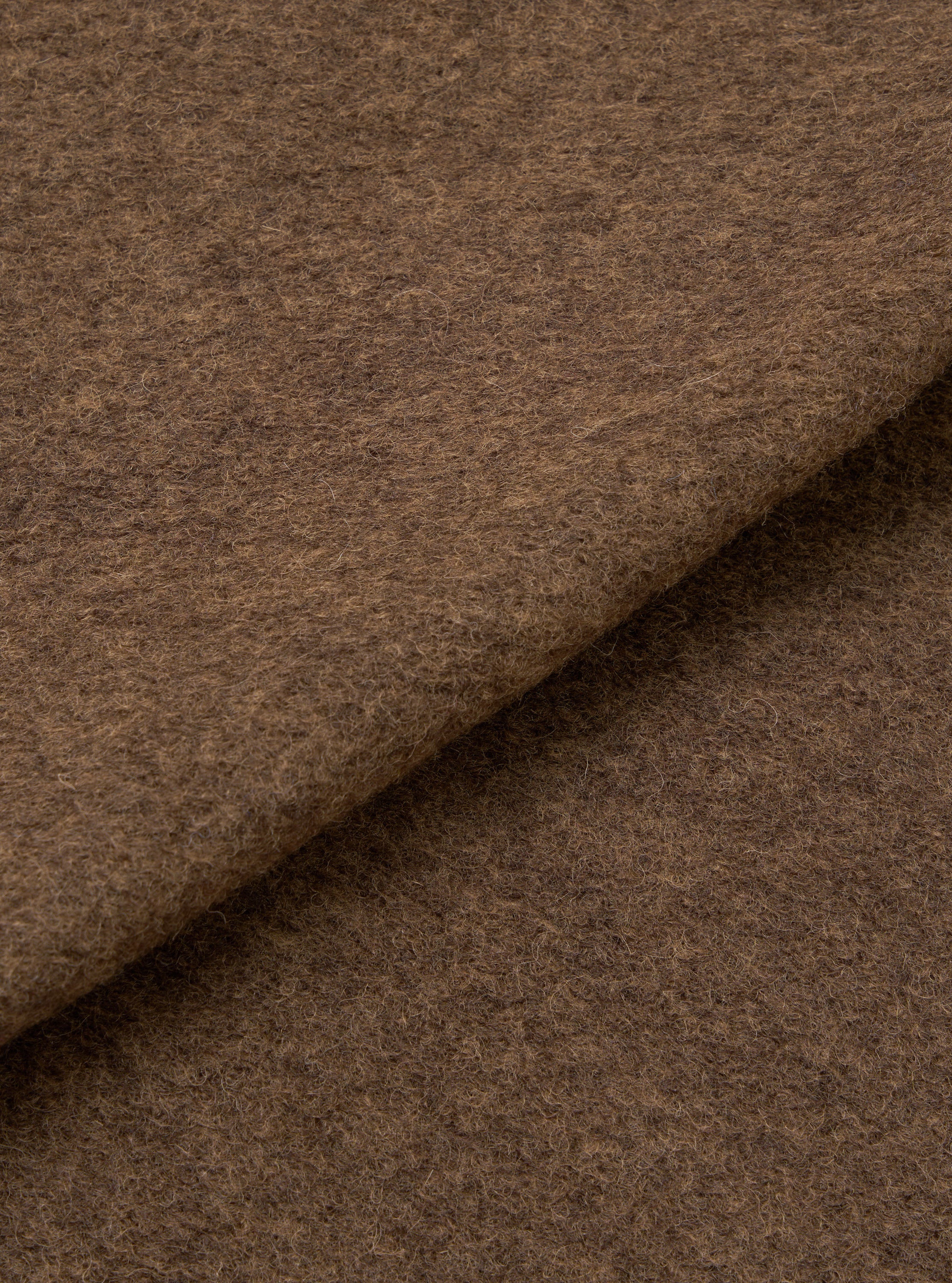 Universal Works Rams Jacket in Brown Marl Wool Fleece