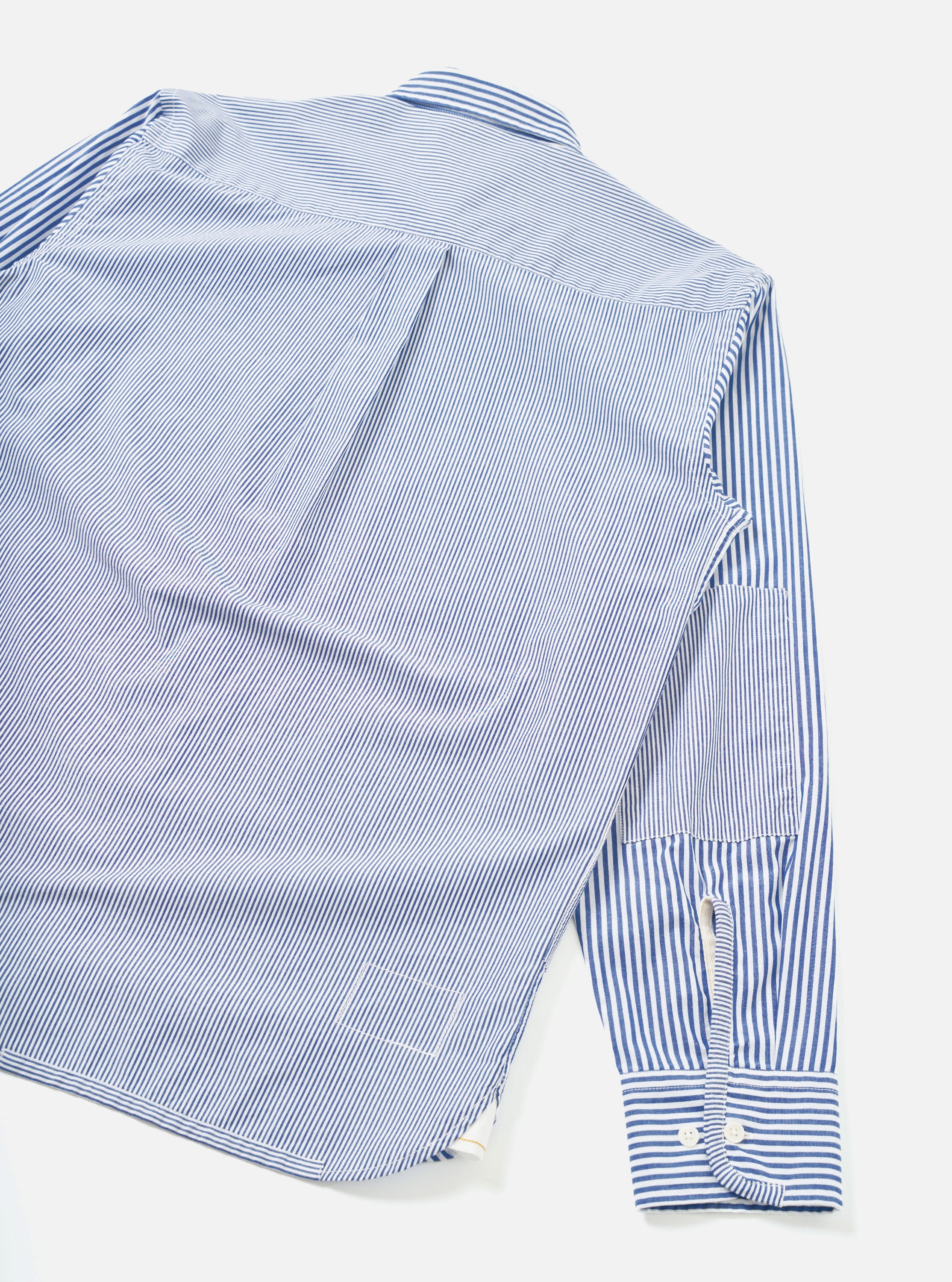 Universal Works Patched Shirt in Navy Queens Cotton