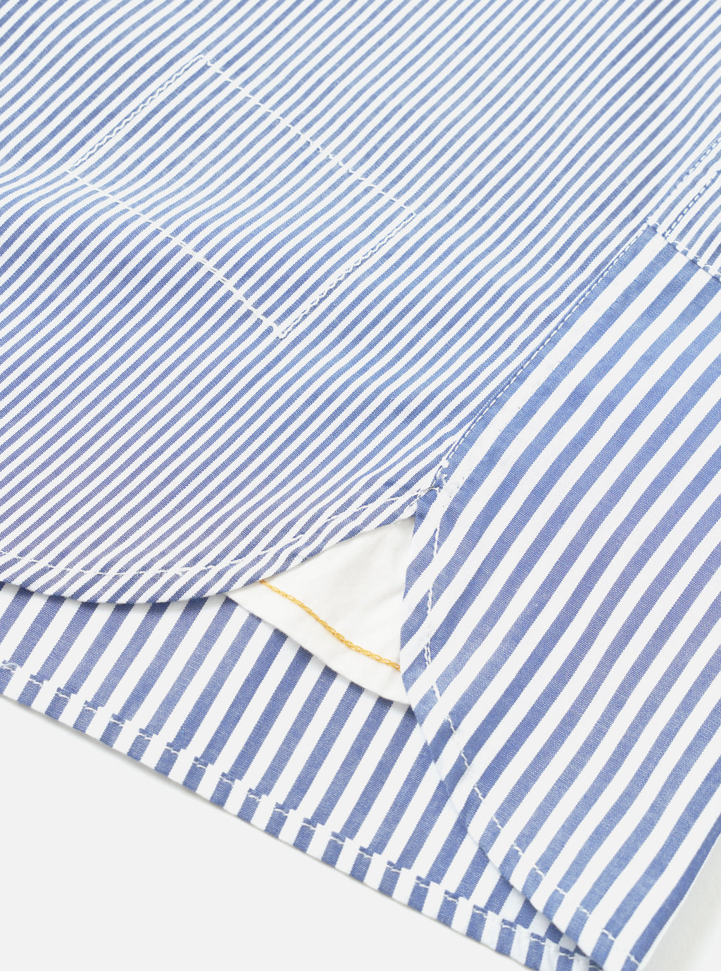 Universal Works Patched Shirt in Navy Queens Cotton