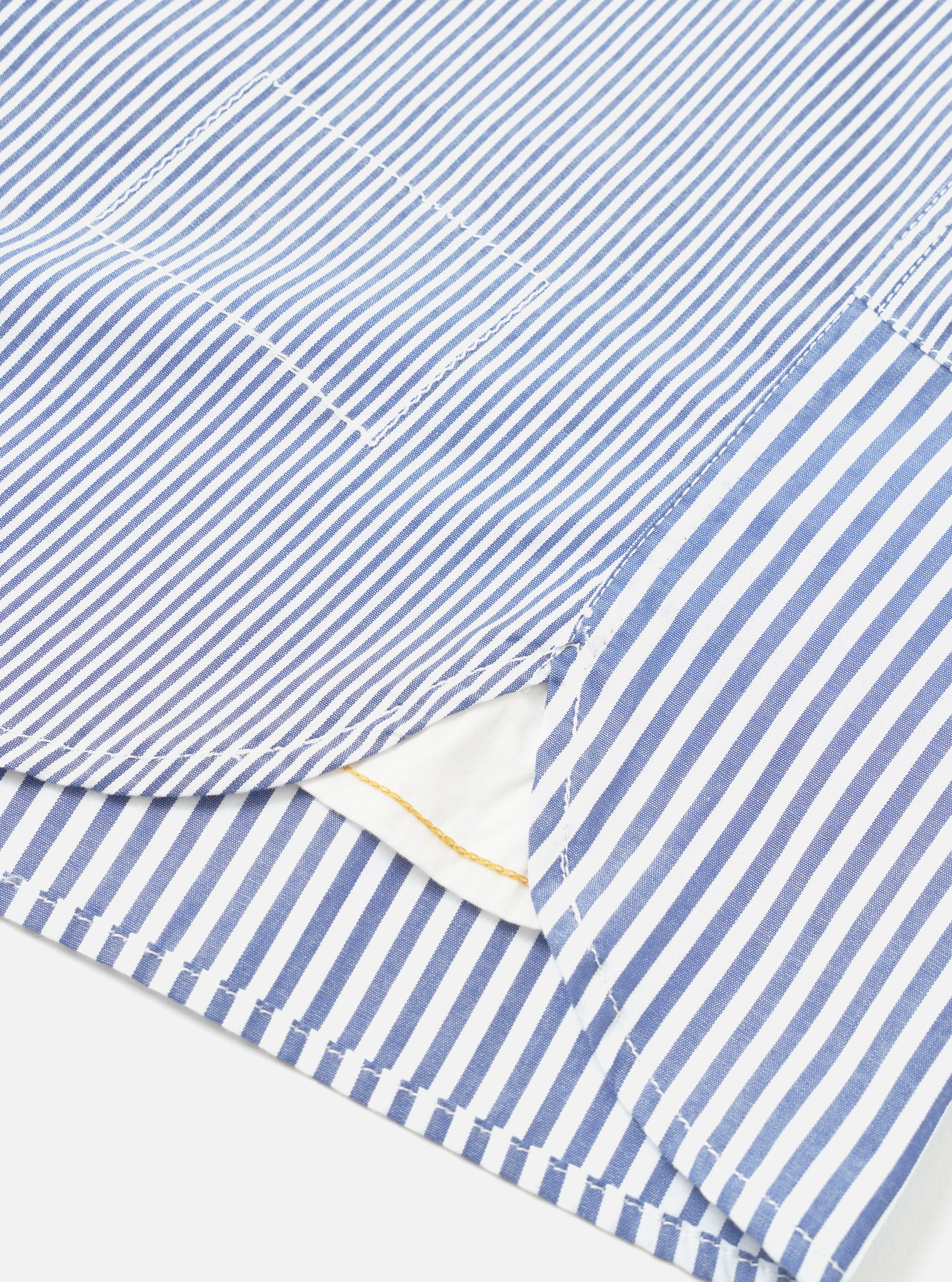 Universal Works Patched Shirt in Navy Queens Cotton