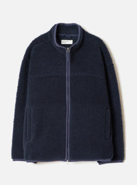Universal Works Hep Mountain Jacket in Navy Artic Fleece