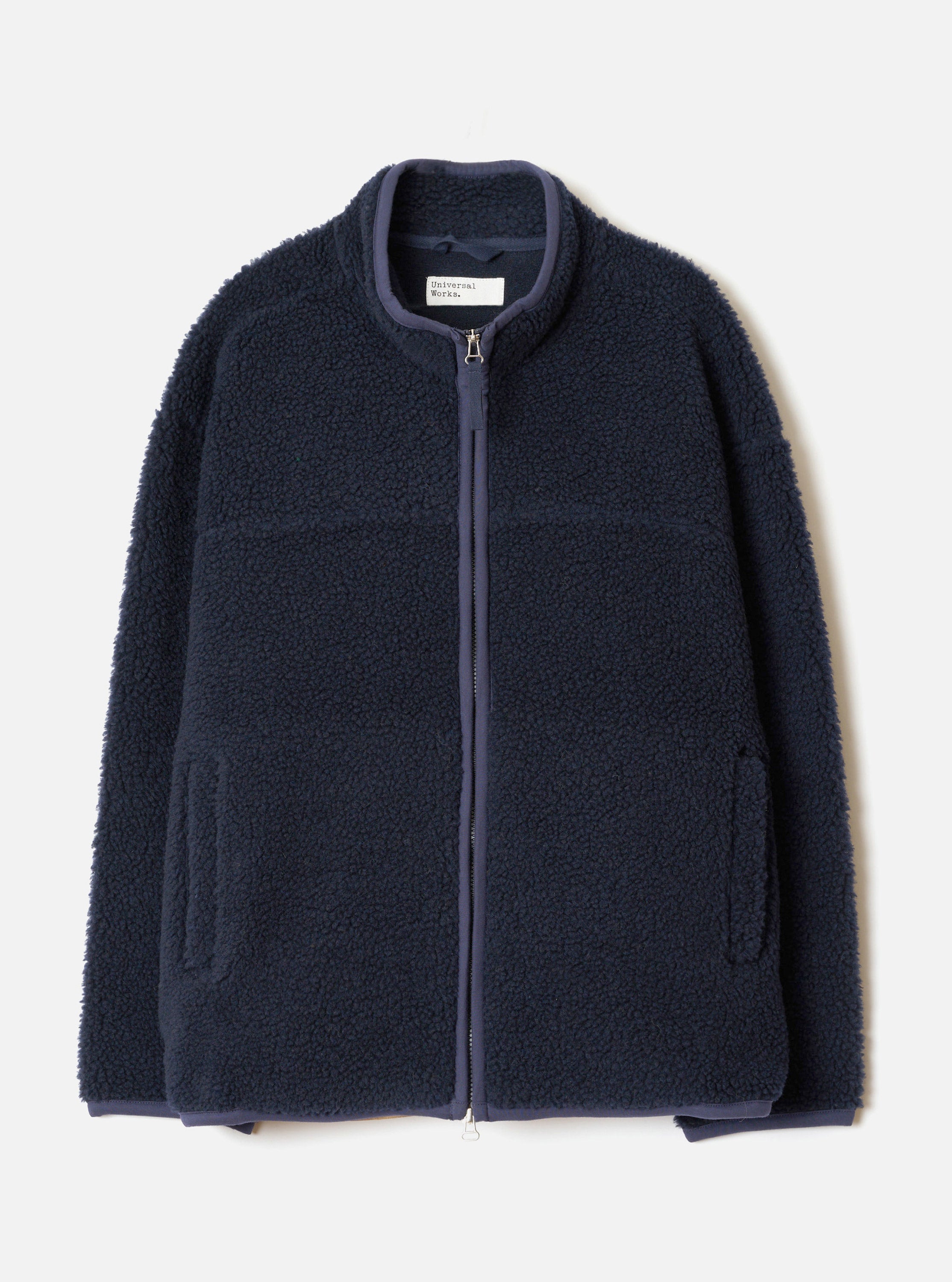 Universal Works Hep Mountain Jacket in Navy Artic Fleece