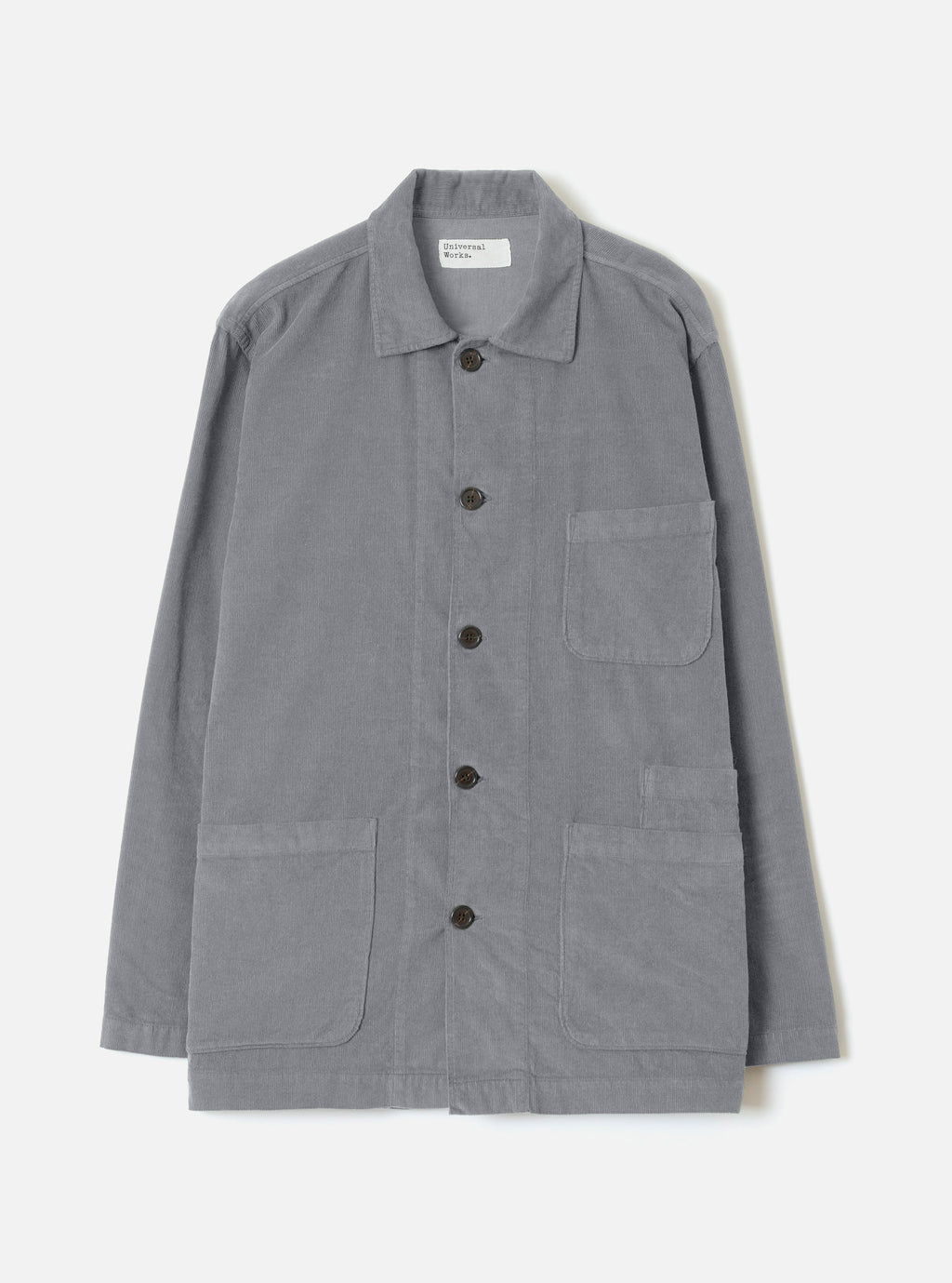 Universal Works Bakers Overshirt in Grey Fine Cord