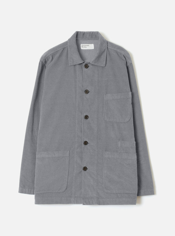 Universal Works Bakers Overshirt in Grey Fine Cord