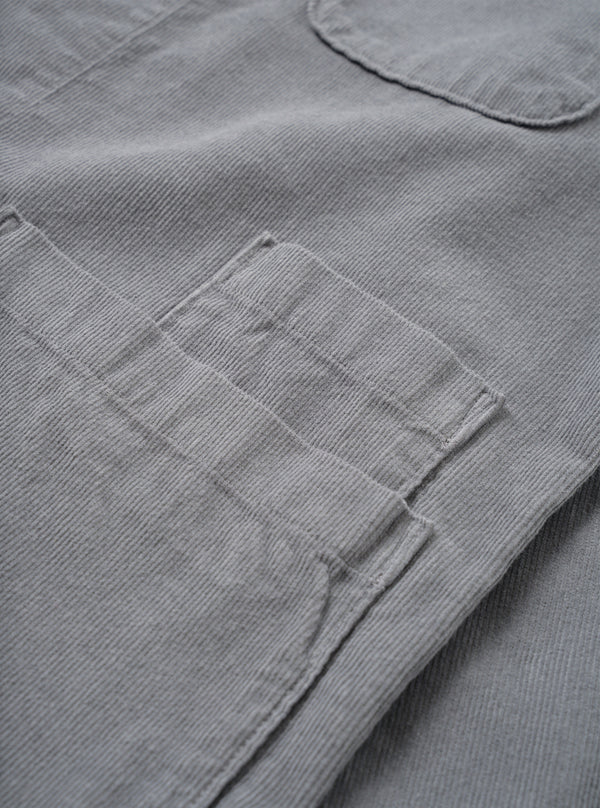 Universal Works Bakers Overshirt in Grey Fine Cord