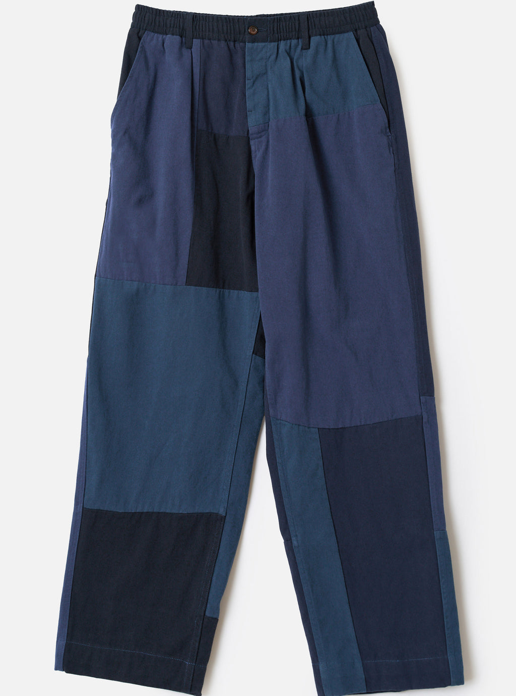 Universal Works Oxford Pant in Navy Patchwork Twill